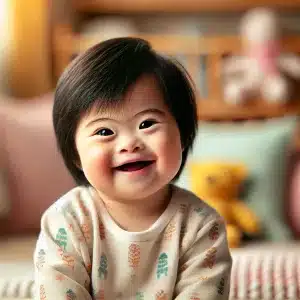 Asian down syndrome toddler