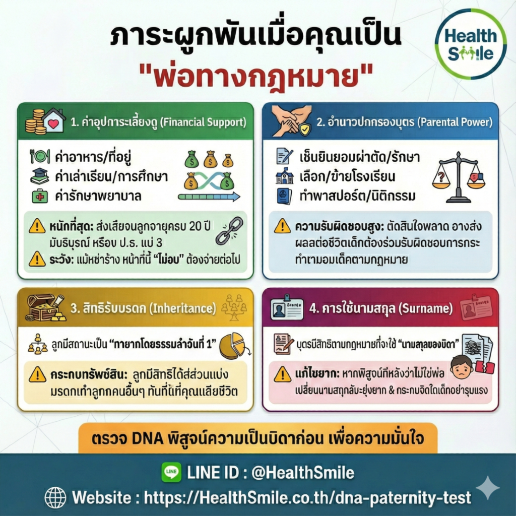 ภาระผูกพันทางกฎหมายเมื่อลงนามเป็นบิดา