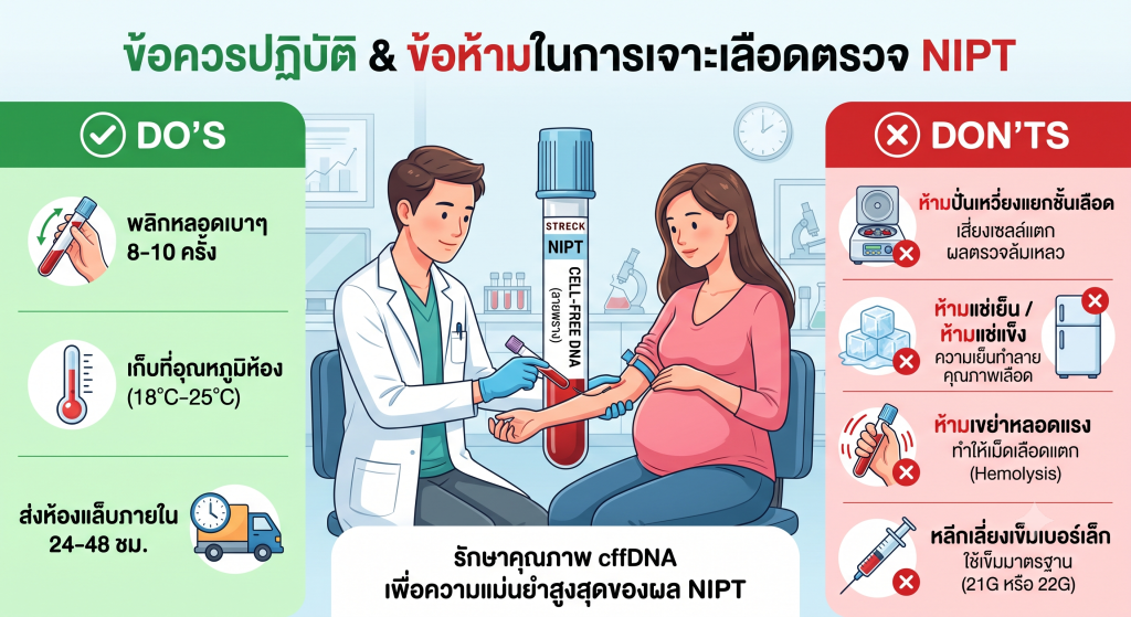 ข้อควรปฏิบัติ และ ข้อห้ามของการเจาะเลือดตรวจ NIPT และ NIPPT