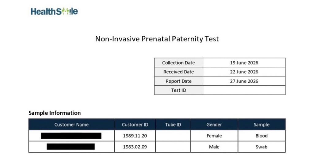 non invasive paternity test ส่วนที่ 1