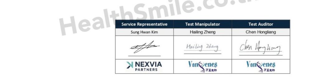 non invasive paternity test ส่วนที่ 4 รายชื่อผู้รับผิดชอบผลตรวจ